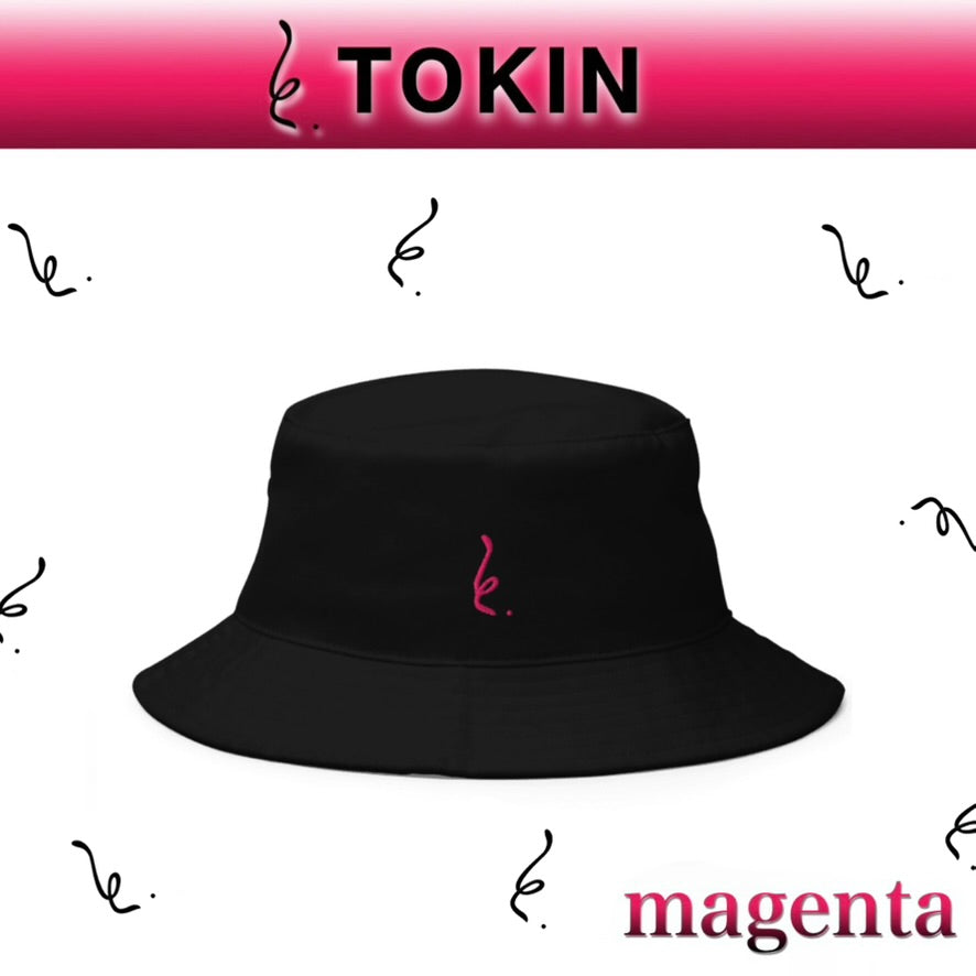 TOKIN トキン LOGOブラックバケットハット カラー:マゼンタ