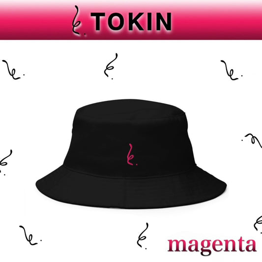TOKIN トキン　LOGOブラックバケットハット　カラー：マゼンタ