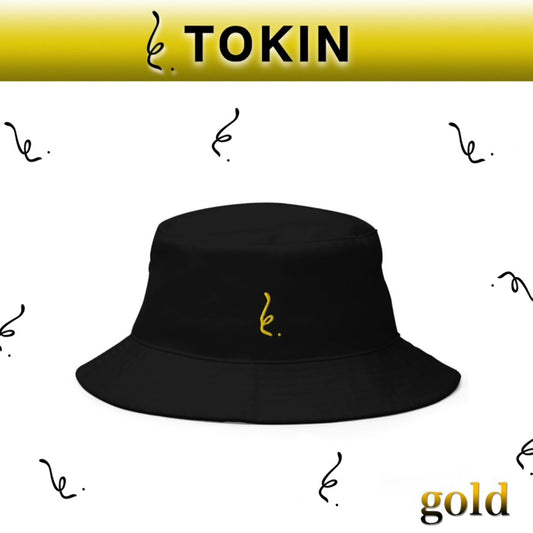 TOKIN トキン　LOGOブラックバケットハット　カラー：ゴールド　